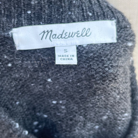 Donegal Redmond Mockneck Pocket Sweater Womens Small Gray preppy Minimalist - Picture 5 of 8